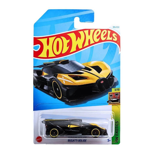 Hot Wheels 2024 #185/250 Bugatti Bolide, black w/yellow trim